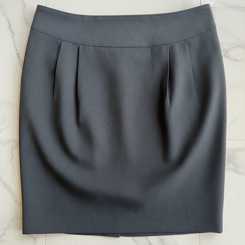 The Limited Charcoal Pencil Skirt with Front Pleats